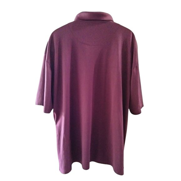 Roundtree & Yorke Size 3XT Polo Shirt Mens Performance Burgundy Diamond Pattern - Picture 7 of 8